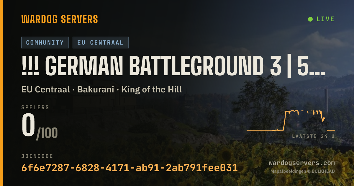Live statusbanner voor !!! GERMAN BATTLEGROUND 3 | 50VS50 BERLINER LUFT | GER | GBG-WD.