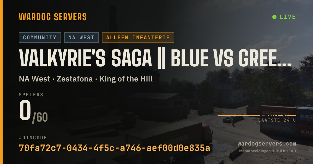 Live statusbanner voor Valkyrie's Saga || Blue Vs Green || Active Admins || Valkyriessa