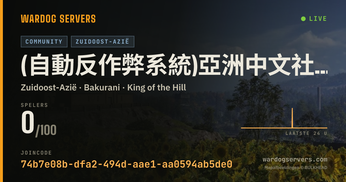 Live statusbanner voor (自動反作弊系統)亞洲中文社群#1(24H管理員在線)(禁斷補)(禁壓家)