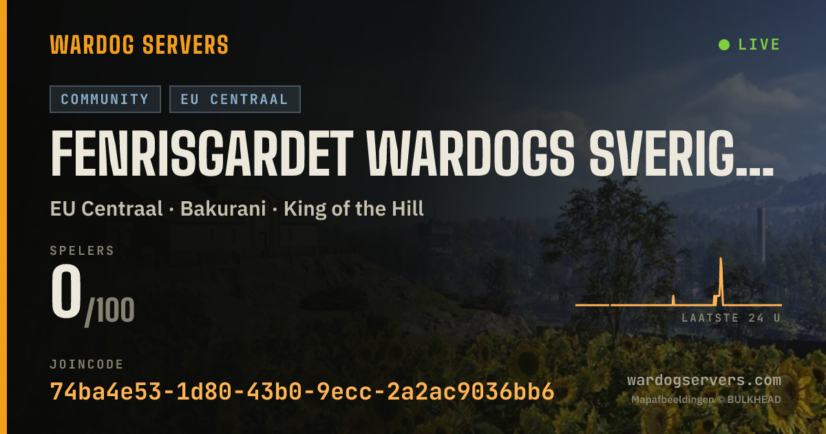 Live statusbanner voor Fenrisgardet Wardogs Sverige [SWE/ENG] dsc.gg/fenrisgardet