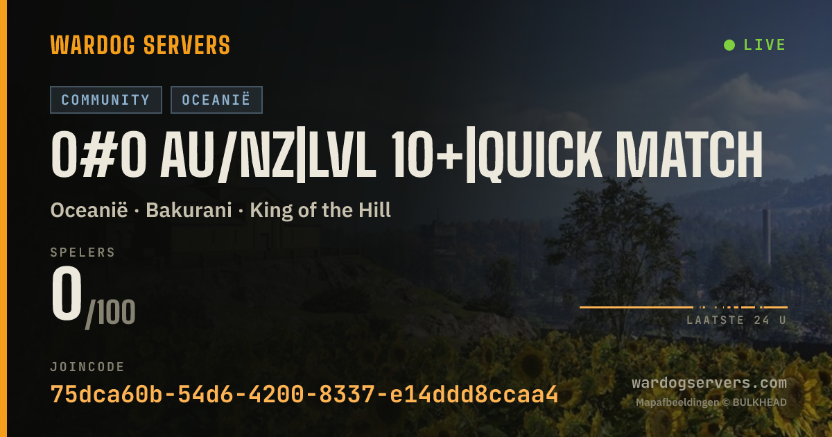 Live statusbanner voor 0#0 AU/NZ|LVL 10+|Quick Match