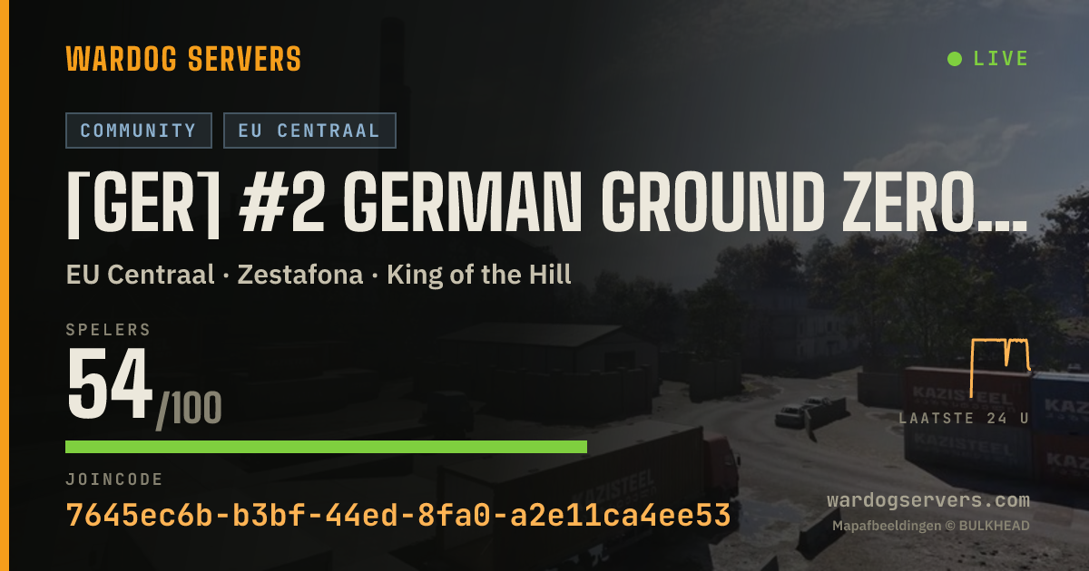 Live statusbanner voor [GER] #2 German Ground Zero | 20p Start
