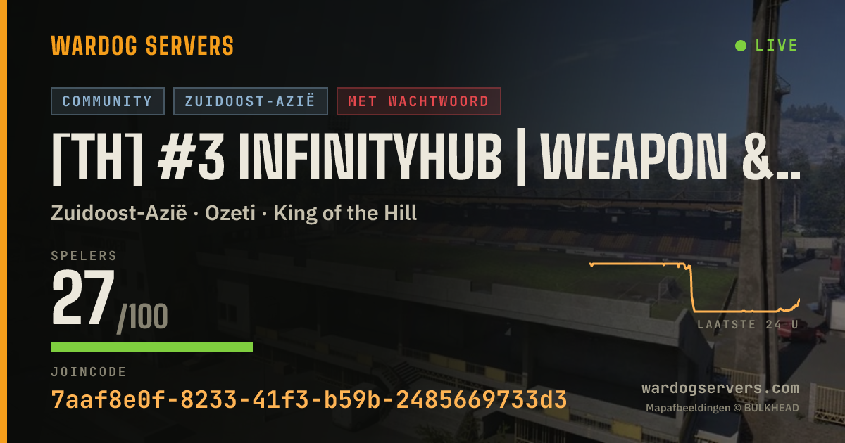 Live statusbanner voor [TH] #3 InfinityHub | Weapon & Vehicle Limits | discord.gg/infh