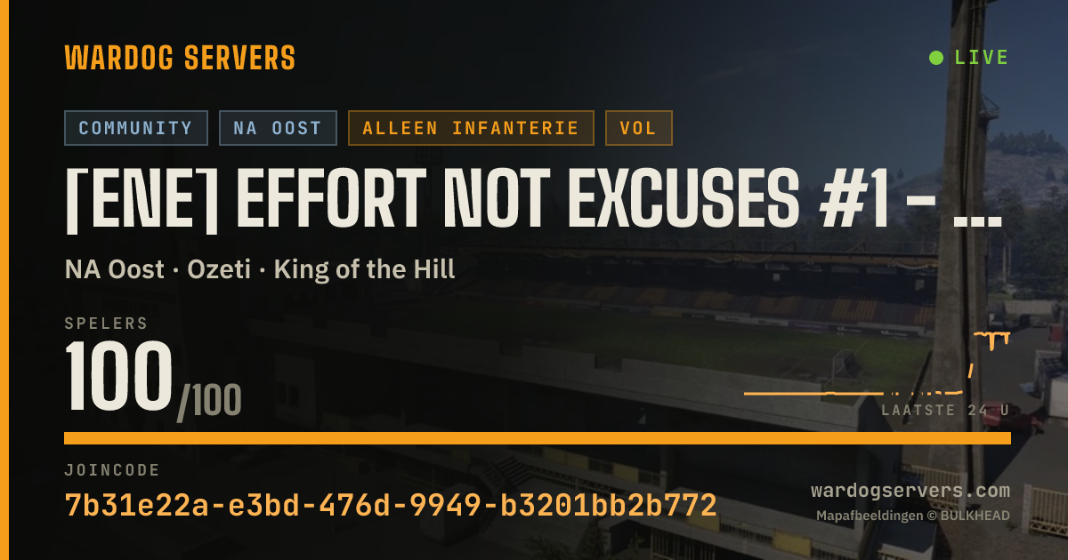 Live statusbanner voor [ENE] Effort Not Excuses #1 - INF ONLY! - discord.gg/4S9Z4JxBuR