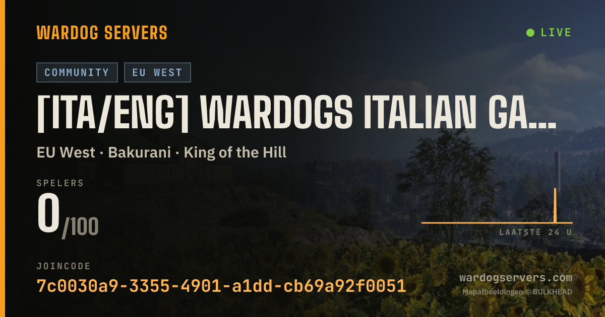 Live statusbanner voor [ITA/ENG] WARDOGS ITALIAN GAMER | +5% CASH | dsc.gg/wigitalia