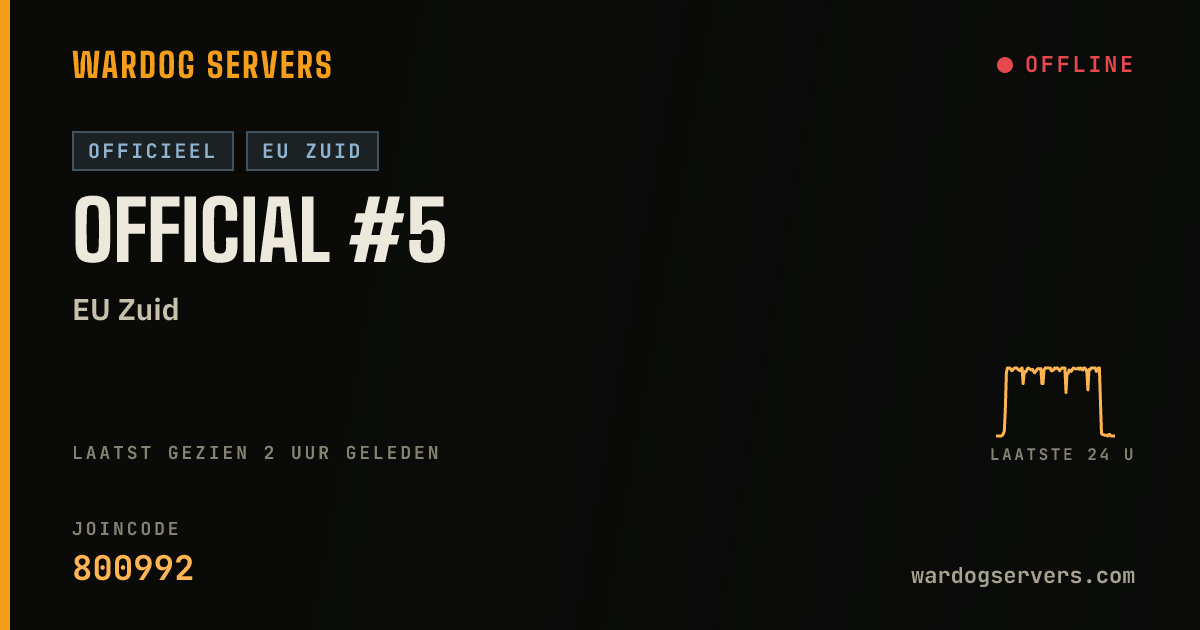 Live statusbanner voor Official #5