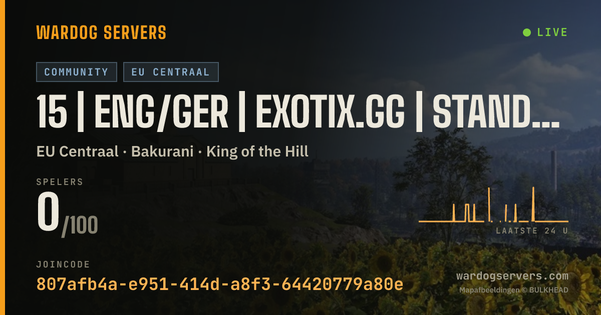 Live statusbanner voor 15 | ENG/GER | EXOTIX.GG | STANDARD LVL50 MAX | 00-00-00
