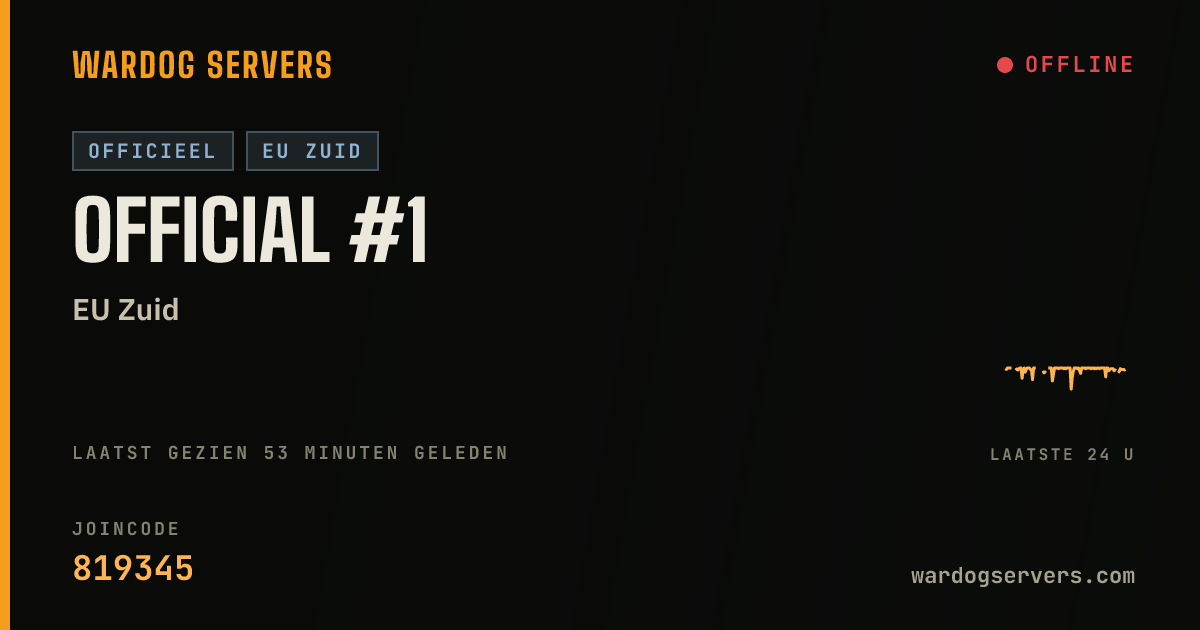 Live statusbanner voor Official #1