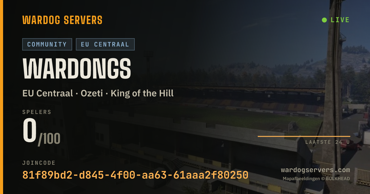 Live statusbanner voor Wardongs