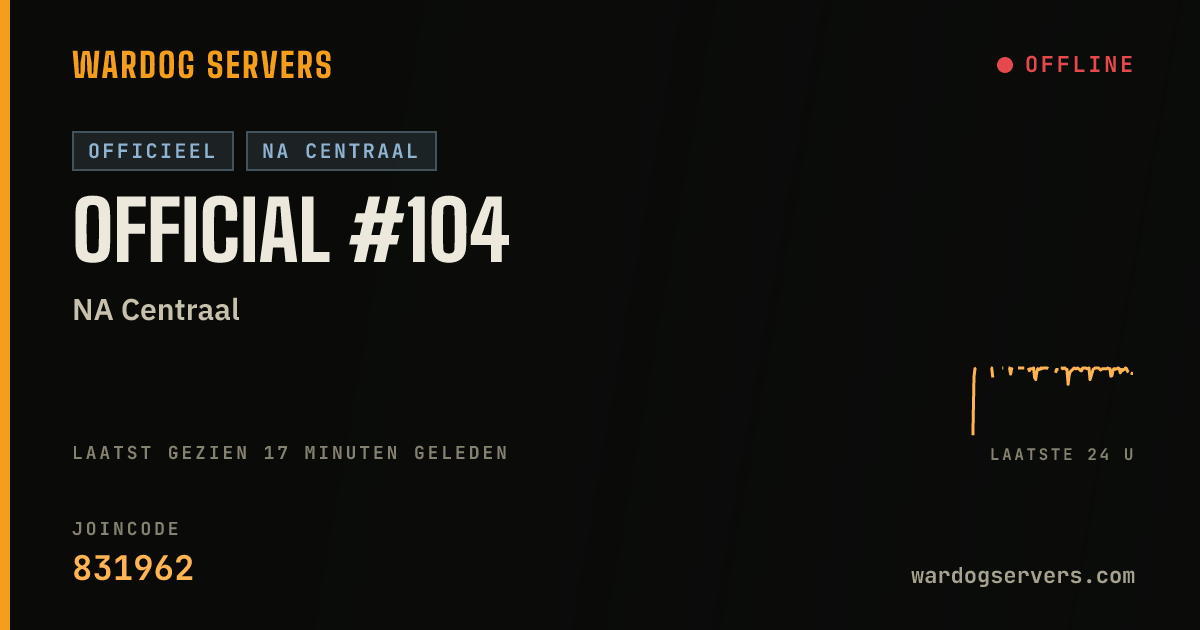 Live statusbanner voor Official #104
