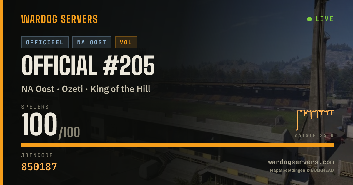 Live statusbanner voor Official #205