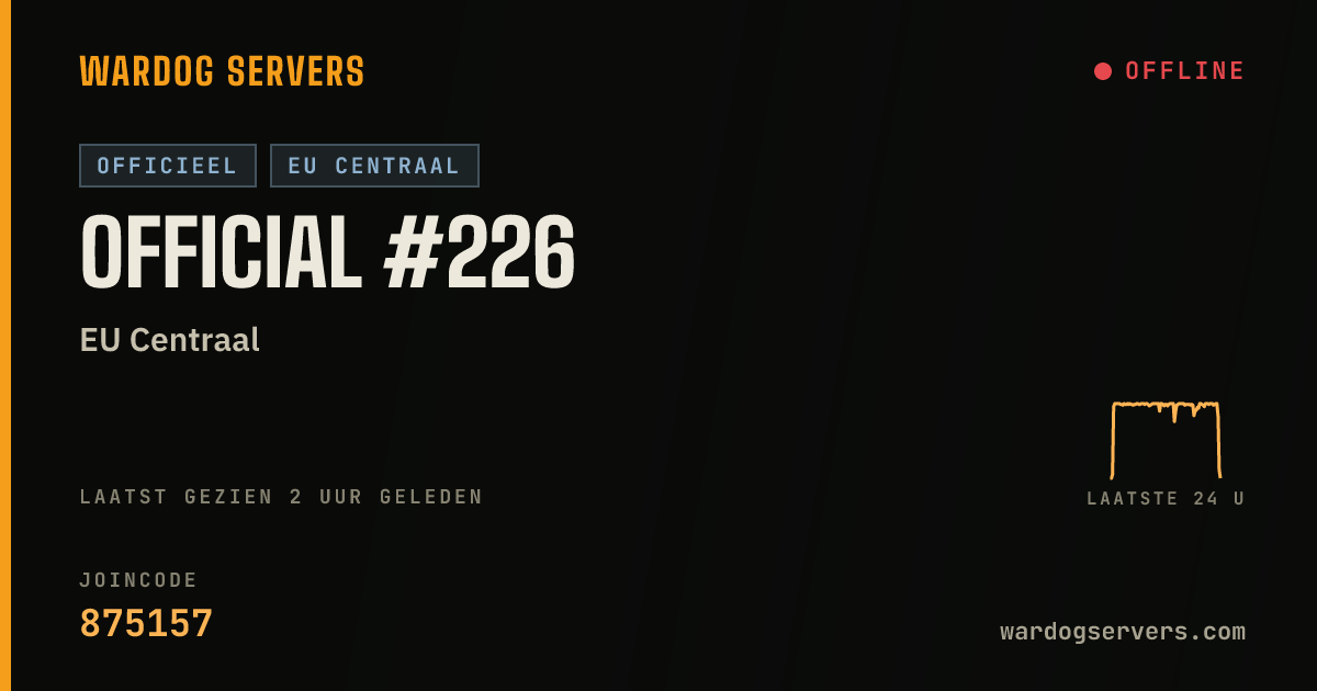 Live statusbanner voor Official #226