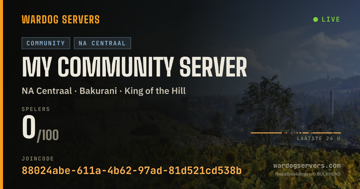 Live statusbanner voor My Community Server