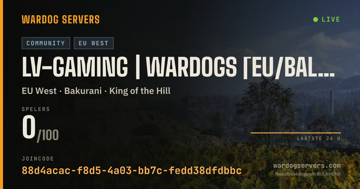 Live statusbanner voor LV-Gaming | Wardogs [EU/Baltics] discord.gg/lvgaming