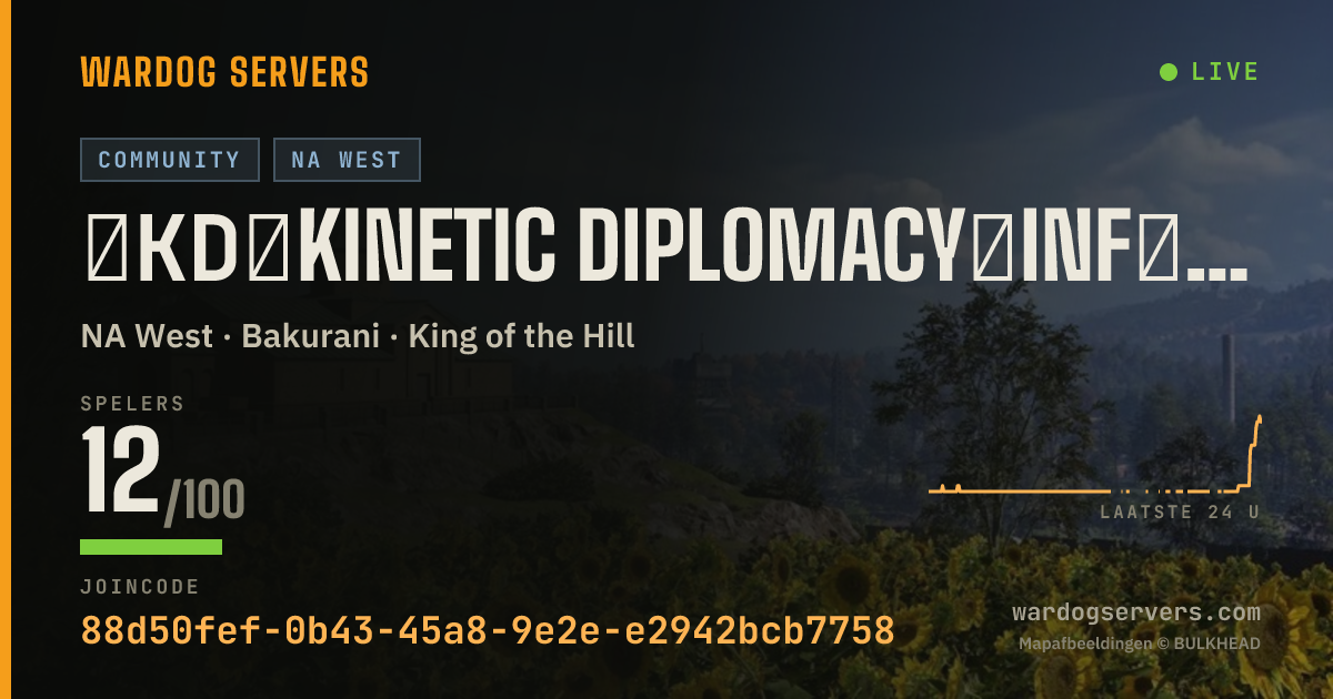 Live statusbanner voor ΞKDΞ Kinetic Diplomacy︱INF︱Vet/1st Responder PRIO Q