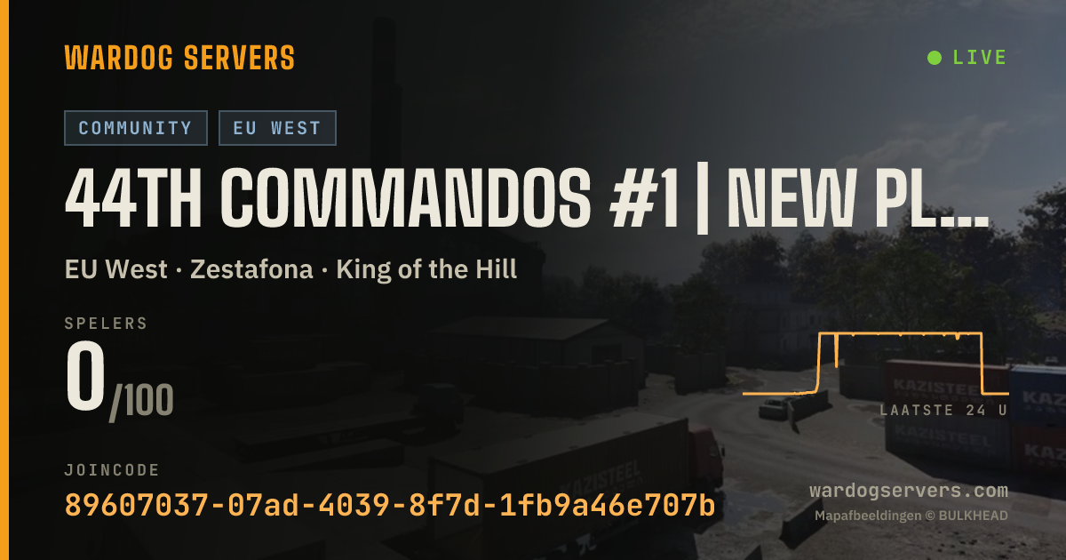 Live statusbanner voor 44th Commandos #1 | New Player Friendly | discord.gg/44thwardogs