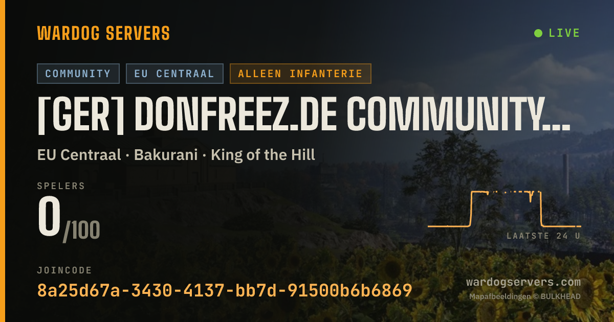 Live statusbanner voor [GER] DonFreez.de Community Server - Infantry Only - No GL+ Heli