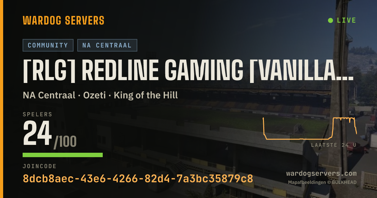 Live statusbanner voor [RLG] Redline Gaming [Vanilla] #1 - discord.gg/redlinegaming