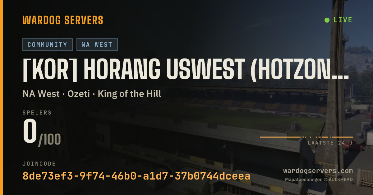 Live statusbanner voor [KOR] HORANG USWest (Hotzone boost) discord.gg/horang-clan