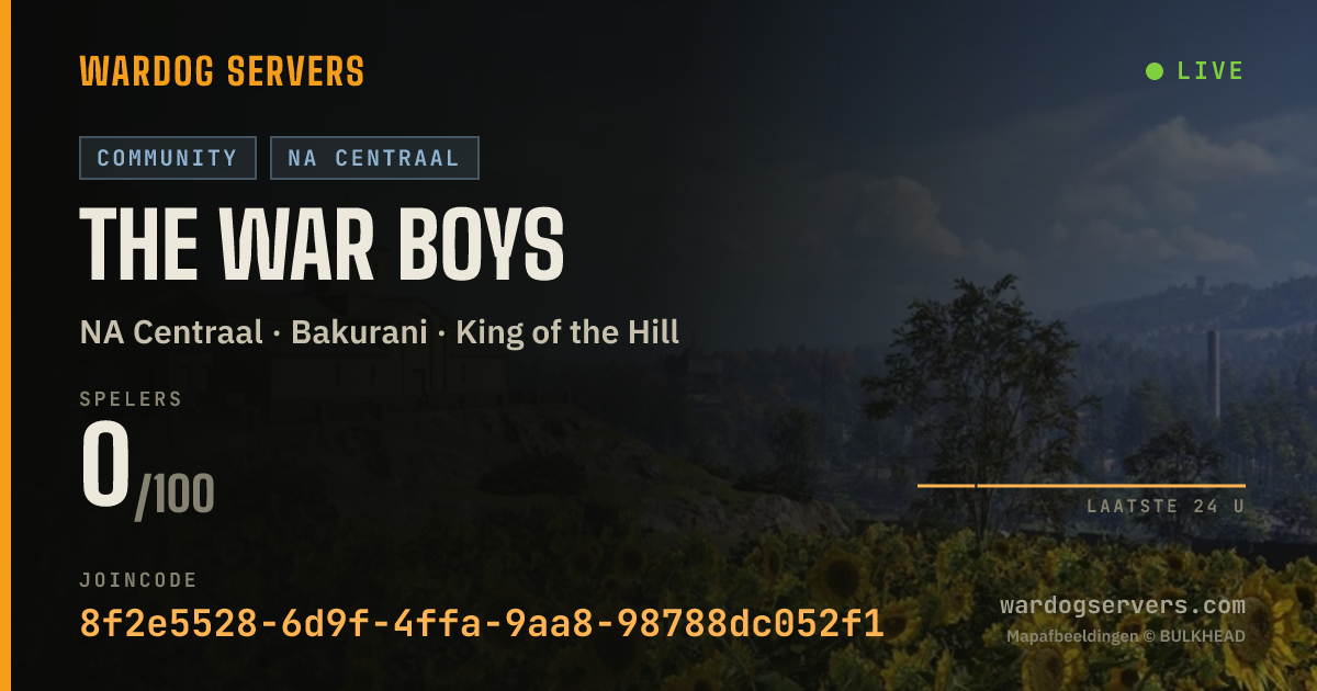 Live statusbanner voor The War Boys
