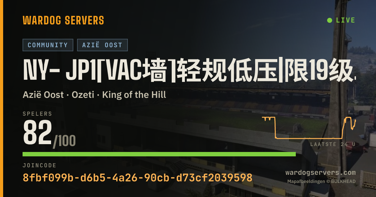 Live statusbanner voor NY- JP1[VAC墙]轻规低压|限19级生涯武器｜禁止狙武直坦克Q1125201739