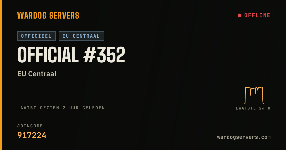 Live statusbanner voor Official #352