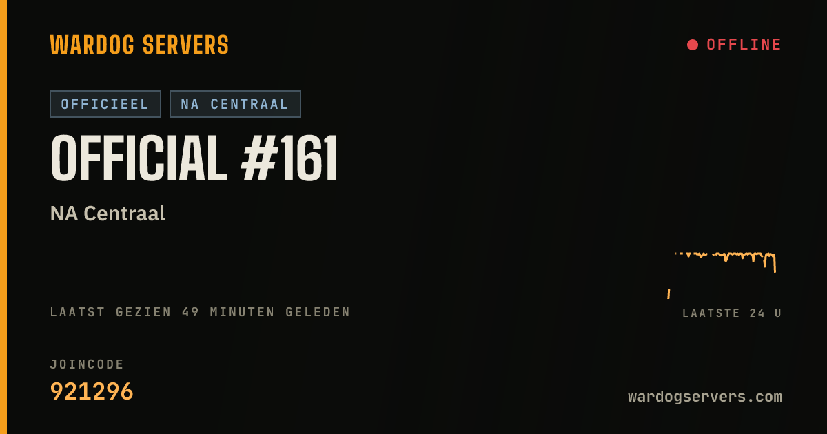 Live statusbanner voor Official #161