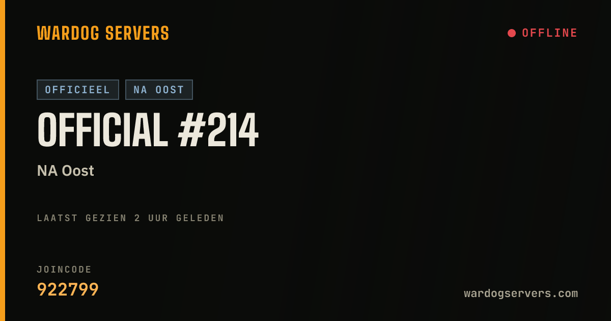 Live statusbanner voor Official #214