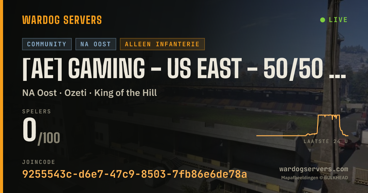 Live statusbanner voor [AE] GAMING - US EAST - 50/50 #6 - (T) AERECRUIT.COM