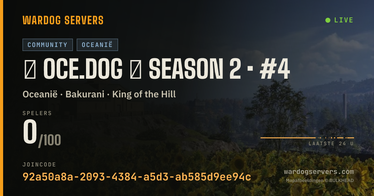 Live statusbanner voor ◢ OCE.DOG ◣ SEASON 2 • #4