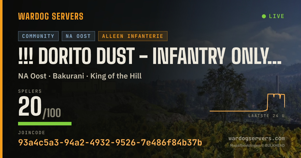 Live statusbanner voor !!! Dorito Dust - Infantry Only !!!