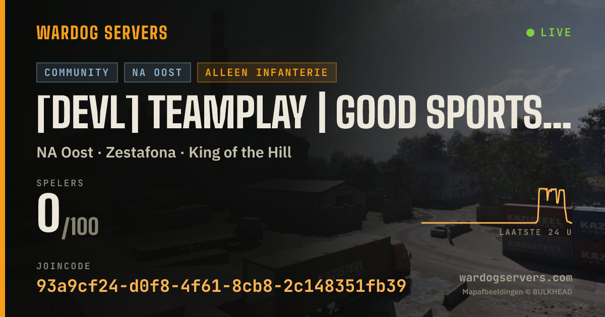 Live statusbanner voor [DEVL] Teamplay | Good Sportsmanship [Discord.gg/RedDevils]