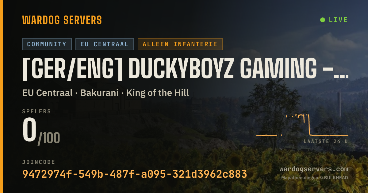 Live statusbanner voor [GER/ENG] DuckyboyZ Gaming - Infantry Only