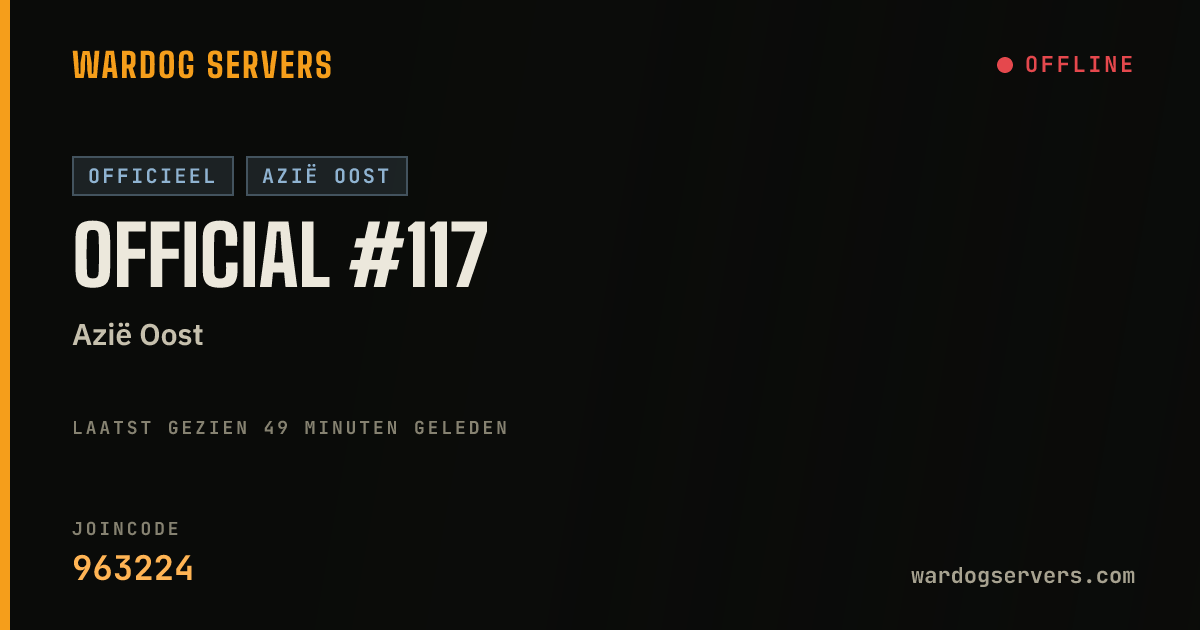 Live statusbanner voor Official #117
