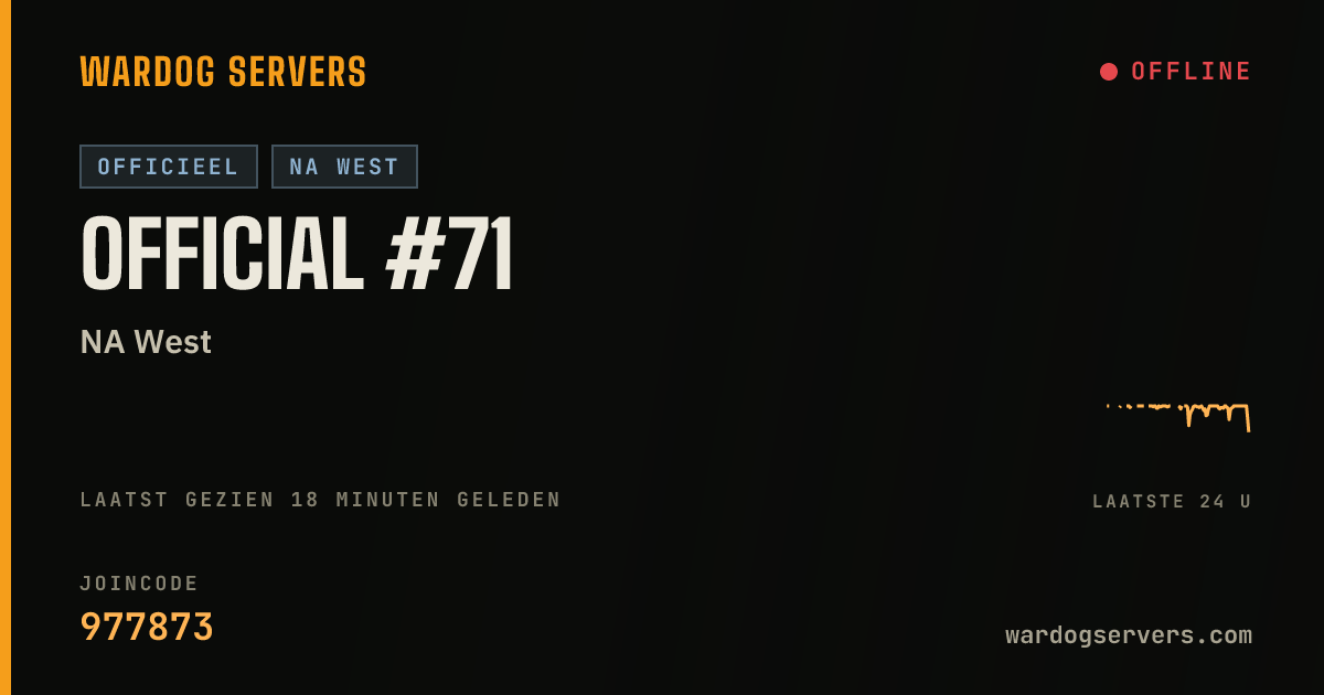 Live statusbanner voor Official #71