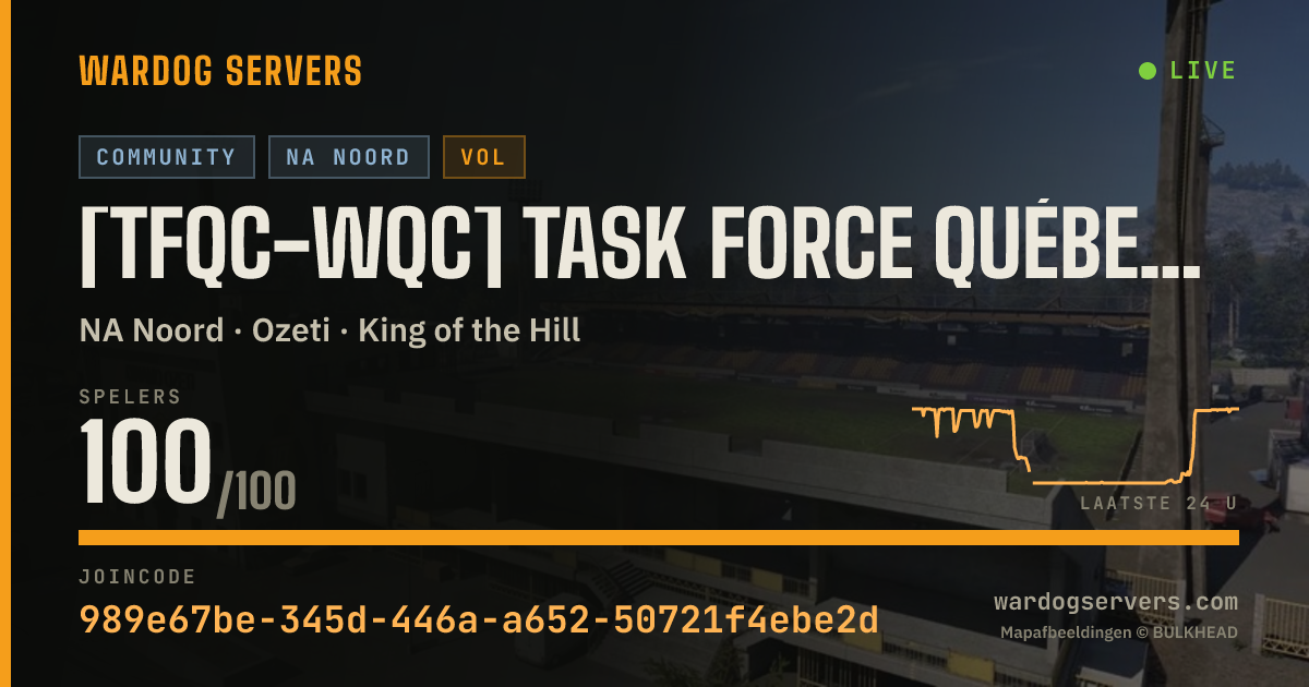 Live statusbanner voor [TFQC-WQC] Task Force Québec - Wardogs Québec