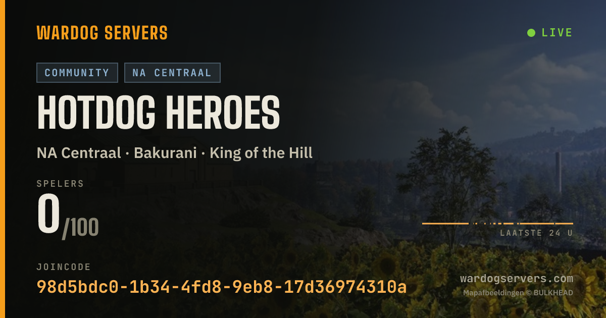 Live statusbanner voor Hotdog Heroes