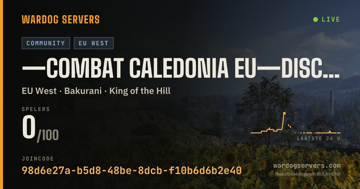 Live statusbanner voor COMBAT CALEDONIA [EU] DISCORD COMMUNITY | STATS | VIP | 5%BOOST