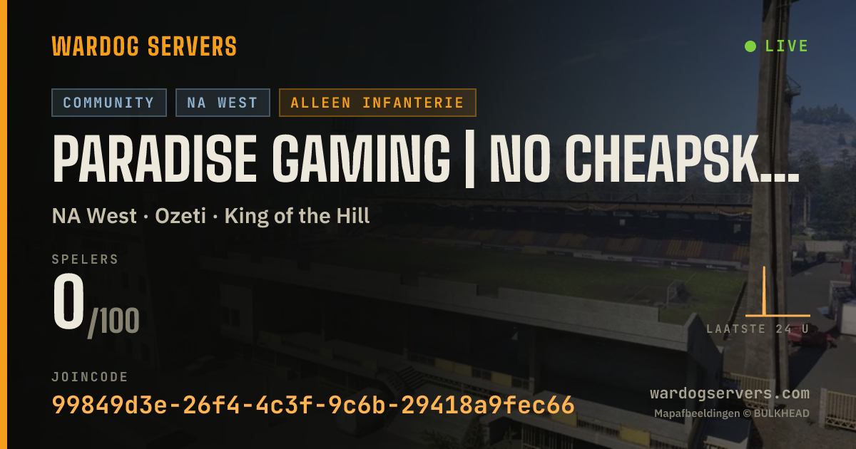 Live statusbanner voor PARADISE GAMING | NO CHEAPSKATES & GRIEFERS