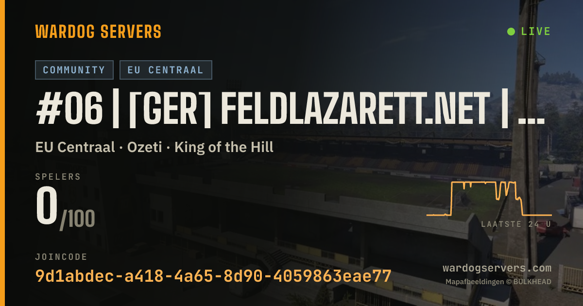 Live statusbanner voor #06 | [GER] Feldlazarett.net | Only-Newbies | KD-Limit | 0-0-0