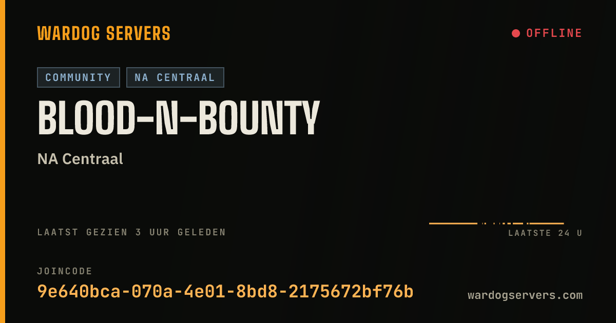 Live statusbanner voor BLOOD-N-BOUNTY