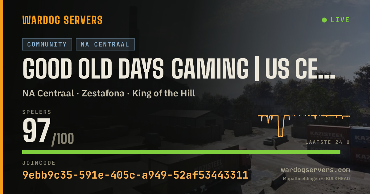 Live statusbanner voor Good old Days Gaming | US Central