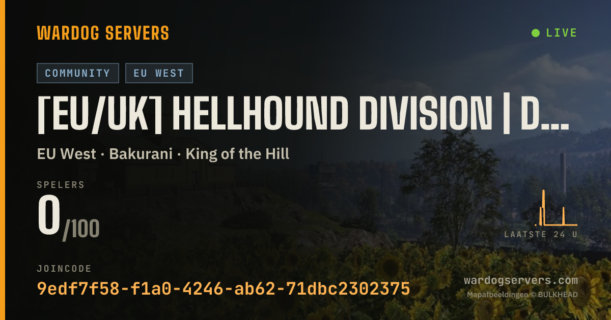 Live statusbanner voor [EU/UK] Hellhound Division | Discord.gg/R4AtyDc2eu