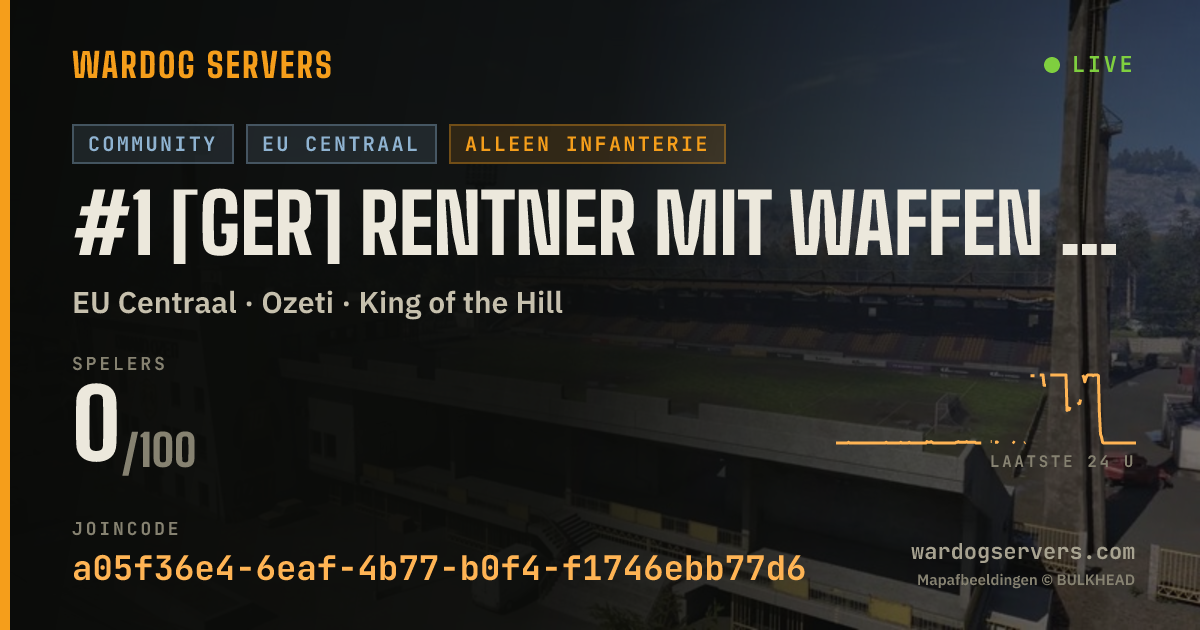 Live statusbanner voor #1 [GER] Rentner mit Waffen | Live @ 20 Player | Inf Only
