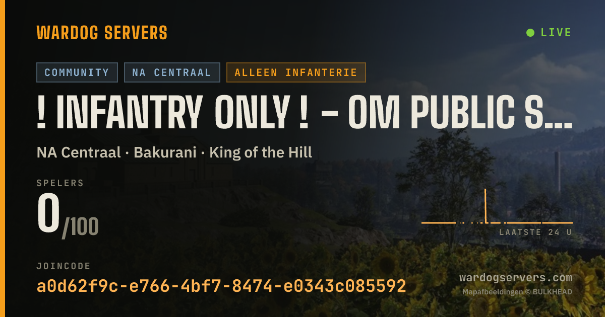Live statusbanner voor ! INFANTRY ONLY ! - OM Public Server