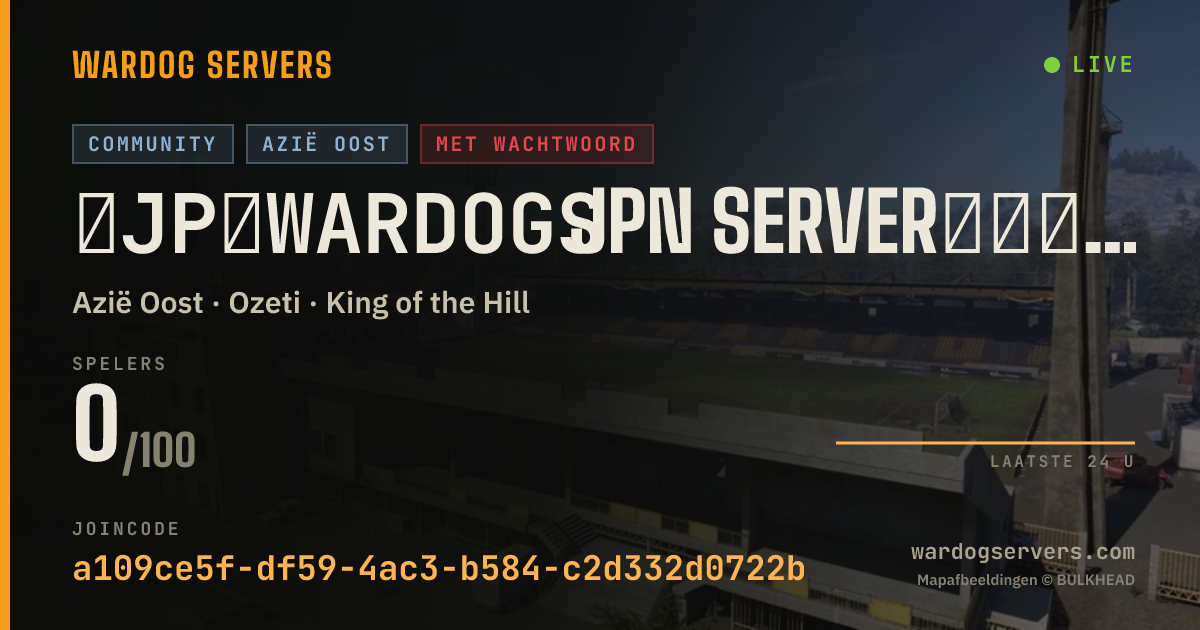 Live statusbanner voor ［JP］WARDOGS JPN SERVER［日本語限定］
