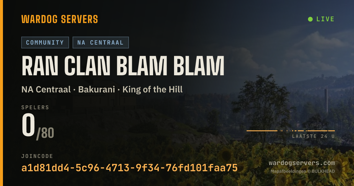 Live statusbanner voor Ran Clan BLAM BLAM