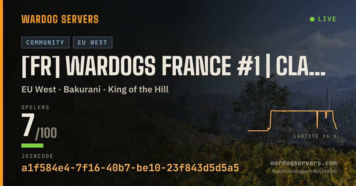 Live statusbanner voor [FR] WARDOGS FRANCE #1 | CLASSIQUE | discord.gg/wardogsfrance