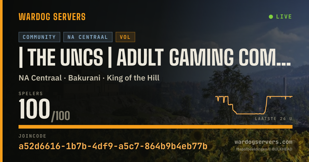 Live statusbanner voor | The UNCs | Adult Gaming Community | Whitelisting