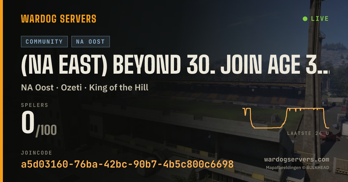 Live statusbanner voor (NA EAST) BEYOND 30. Join age 30+ community: discord.gg/B30